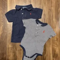 ラルフローレン　紺　ポロシャツ　Tシャツ　ロンパース　80cm 12M
