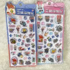 【2枚セット】ディズニー ズートピア 3D 立体 ポップシール 海外ライセンス