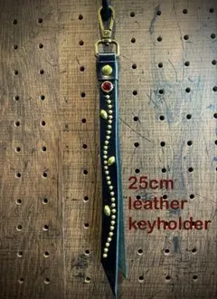 レザースタッズキーホルダー レッド　htc CALEE schott等好きな方