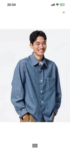 GU ウォッシュドデニムシャツ