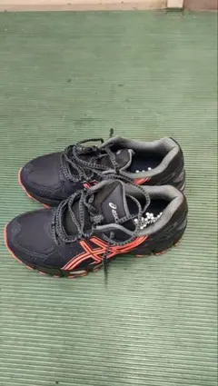 [まい様専用] ASICS スニーカー 25.5cm ブラック/オレンジ