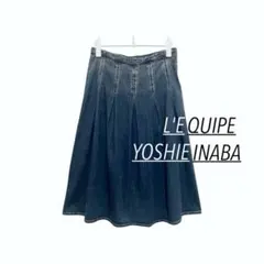 ＃ ヨシエイナバ レキップ デニムスカート タック インディゴ コットン ⬜︎のサムネイル