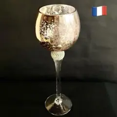 ★新品未使用★パリ発　アンティークゴールドとラインストーンのフラワーベース　M