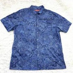 新品タグ付】トリリチャード アロハシャツ L 紺 クジラ 高級コットン