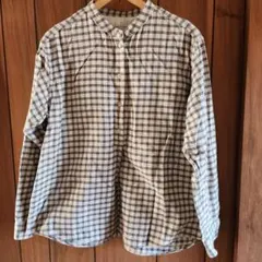 無印良品Lサイズ ベージュ系 チェック柄 長袖シャツ