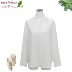 現行★新品同様★martiniqueマルティニークジョーゼットピンタックブラウス