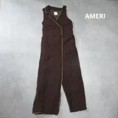 AMERI / リネン レーヨン デザイン サロペット オールインワン 麻のサムネイル