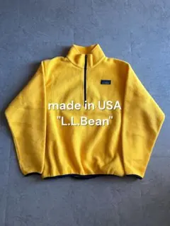 USA製 L.L.Bean ハーフジップフリース スナップT イエロー M