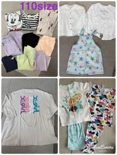 【まとめ売り15点】女の子用夏物衣類　半袖Tシャツ ハーフパンツ　110