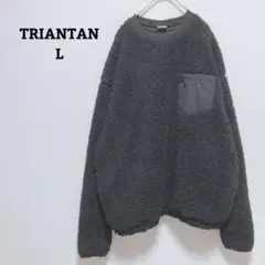 トライアンタン　フリースジャケット　プルオーバー　ふわもこ　胸ポケット　L