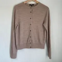 UNIQLO ユニクロ メリノクルーネックカーディガン ベージュ L