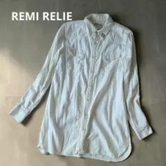 REMI RELIEF デニムシャツ ホワイト スタッズ付きのサムネイル