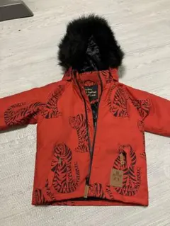 トラ柄ファー付きダウンジャケット