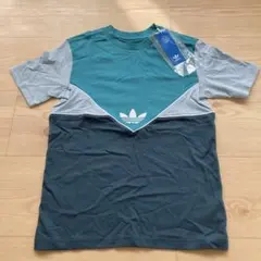 値下げ　adidas Tシャツ　150サイズ　ネイビー×エメラルドグリーン