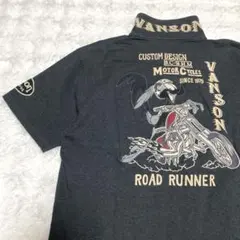 VANSON ROAD RUNNER 刺繍　半袖ポロシャツ　XLサイズのサムネイル
