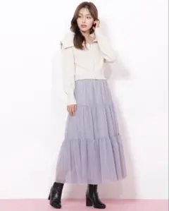 jill by jill stuart ラメチュールティアードスカート