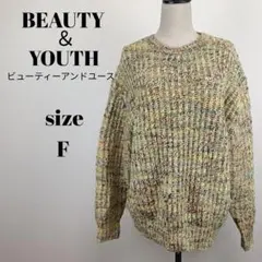 【a2127】BEAUTY＆YOUTH ミックスカラー ニット F 3ゲージ
