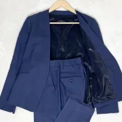 グリーンレーベルリラクシング　パンツスーツ　ネイビー　ノーカラー　38 40
