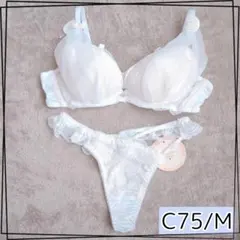 mamama様 ブラ＆ショーツ セット C75/M 白 Tバック