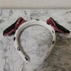 ディズニー　101匹ワンちゃん　ダルメシアン　カチューシャ　スパンコール