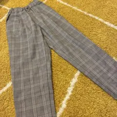 優衣庫 灰色 格紋 長褲 140公分