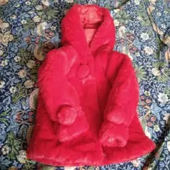 赤いファー風ジャケットコート サイズ100