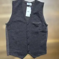 新品原宿gim ヘリンボーン ベストM未使用品タグ付き毛100%胸囲88-96