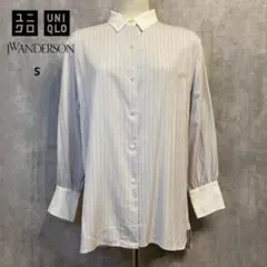 UNIQLO JW ANDERSON レーヨンストライプロングシャツ *美品*