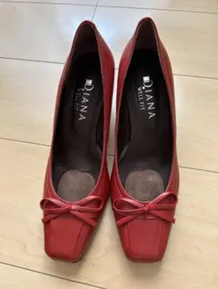 DIANA レッドパンプス 24EE 日本製
