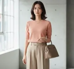 G8669*ラルフローレン☆半袖☆ニット☆セーター☆プルオーバー☆オレンジ☆M