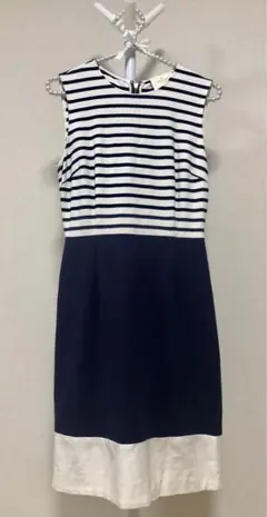 ケイトスペード ボーダー　ワンピース　ノースリーブワンピース　ひざ丈ワンピース