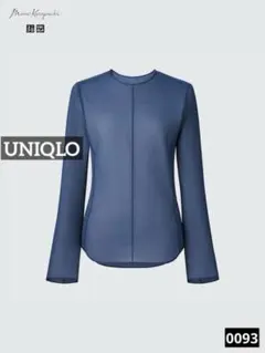 A*p様 0093 UNIQLO シアークルーネックT（長袖） ブルー