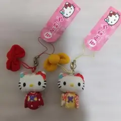 ハローキティ着物　２個セット　ちりめん　自宅保管品　タグ付き
