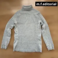 m.f.editorial グレー タートルネック リブ編みセーター
