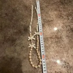 パールリボンネックレス