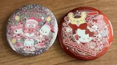 サンリオ キラキラBIG缶バッチ ハローキティ 2個セット