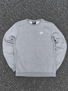 【定番人気】NIKE ナイキ ワンポイント刺繍ロゴ スウェットトレーナー M 灰