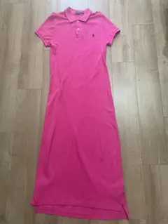 Polo Ralph Lauren ピンク ロングポロワンピース 半袖　Sサイズ