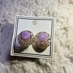 イヤリング アクセサリー　ゴールド パープル