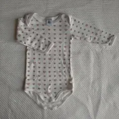 プチバトー 長袖 ロンパース 6m 67cm ハート