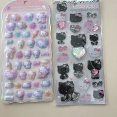ハローキティ コットンパフィ＆キラキララインストーンシール