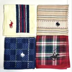 新品　POLO 汗拭ハンカチ ラルフローレン メンズ　チェック柄　タオルハンカチ