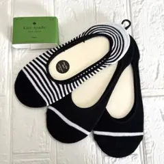 新品⭐️kate spade NEW YORK ソックス 3足セット　黒　ボーダーのサムネイル