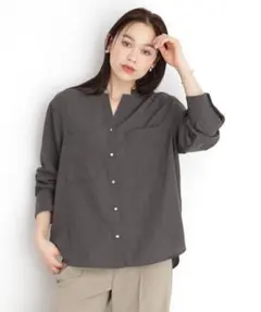 SHOPTK【体型カバー】ダブルポケットスキッパーシャツのサムネイル