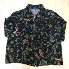 ボヘミアン 古着 ゴブラン織り 花柄 ハイネック トッパー ロング 