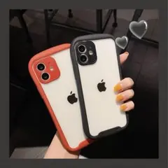 ☆カメラカバー付き☆ 最新 iPhone12proクリアケース 透明 アカ