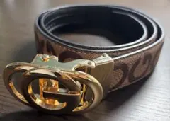 GUCCI GGロゴバックル ベルト ブラウン