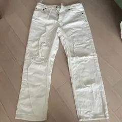 niko and ... JEANS ホワイトダメージデニム M