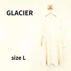 GLACIERグラシア 五分袖Tシャツトップス ホワイト Lサイズ N-89