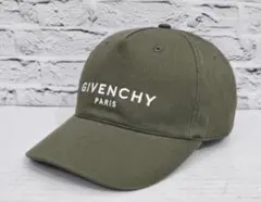 【希少色】GIVENCHY ジバンシィ ロゴ刺繍 ビッグ キャップ 帽子 カーキのサムネイル